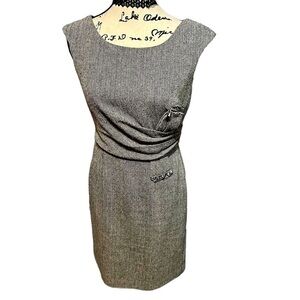 Kay Unger Sleeveless Twist Front Midi Dress Sz 2